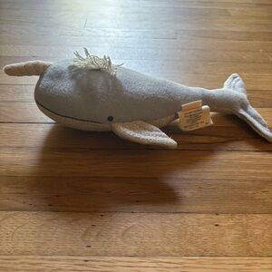 Narwhal Plush Meri Meri Stuffed Animal‎ Toy Organic Silver Ocean Knitted Lovie